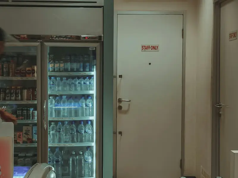 Drink fridges in a small shop