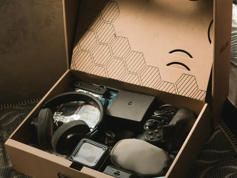 An open box of new gadgets